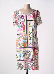 Rochie midi imprimeu floral mâneci scurte roz GREGORY PAT femme