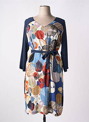 Rochie midi mâneci lungi mâneci lungi albastru ZELI femeie
