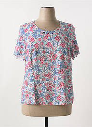 Bluză imprimeu floral mâneci scurte roz IMPULSION femme
