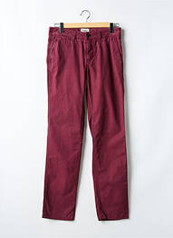 Pantalon chino țesătură poplin mărime normală roșu TIBET homme