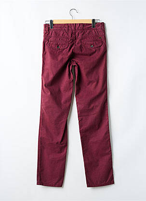 Pantalon chino țesătură poplin mărime normală roșu TIBET bărbat