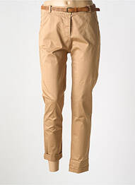 Pantalon chino țesătură poplin mărime normală maro LA PETITE NÎMOISE femme