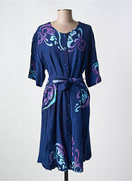 Rochie midi imprimeu fantezie mâneci scurte albastru GARUDA GARUZO femme