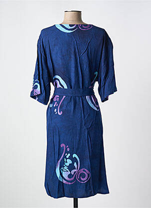 Rochie midi imprimeu fantezie mâneci scurte albastru GARUDA GARUZO femeie