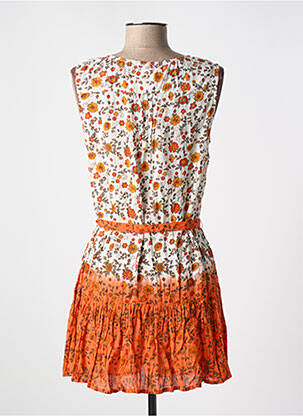 Rochie scurtă imprimeu floral fără mâneci portocaliu JAC JAC femeie