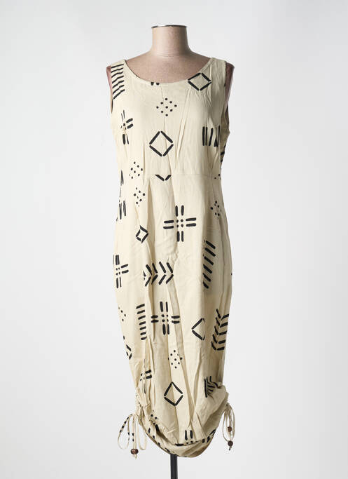 Rochie midi bej GARUDA GARUZO femeie