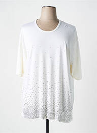 Tricou elasticitate mâneci scurte alb L'AUTRE MAILLE femme