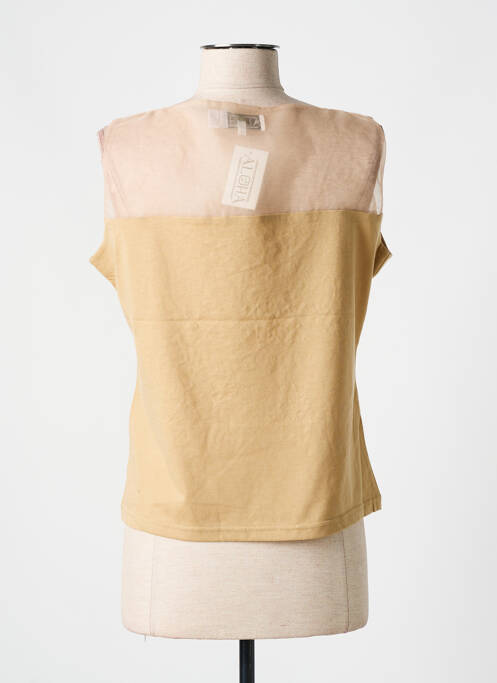 Maiou guler în v fără mâneci bej ALOHA femme