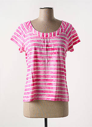 Tricou elasticitate mâneci scurte roz LES MARINS DE JAC JAC femeie