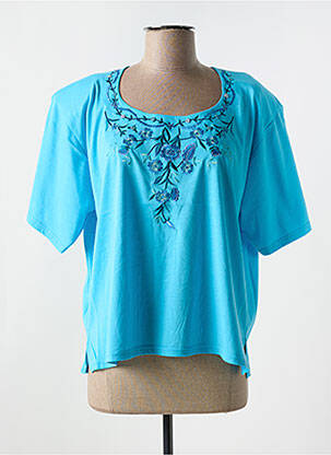 Tricou elasticitate mâneci scurte albastru ALOHA femeie