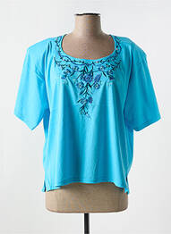 Tricou elasticitate mâneci scurte albastru ALOHA femme