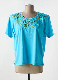 Tricou elasticitate mâneci scurte albastru ALOHA femme