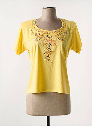 Tricou elasticitate mâneci scurte galben ALOHA femeie