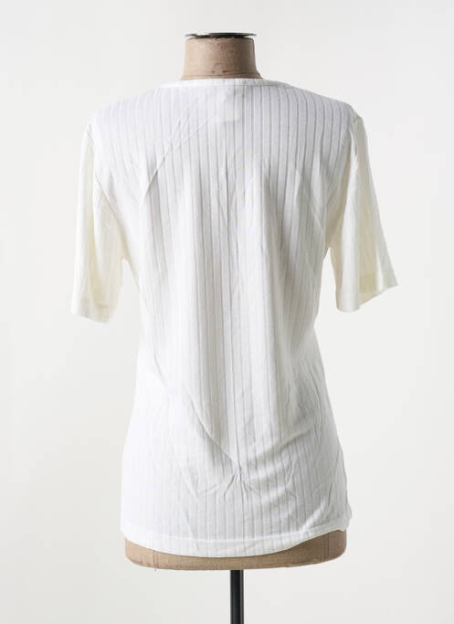 Tricou guler în v mâneci scurte bej JANE R. femme