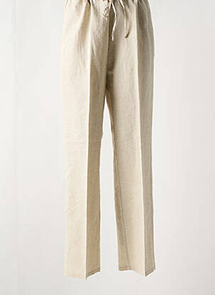 Pantalon drept buzunare bej PANDOLFI femeie