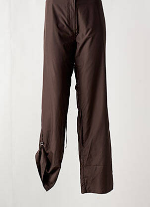 Pantalon drept închidere cu fermoar sub clapetă cu cârlig maro SOLOLA femeie