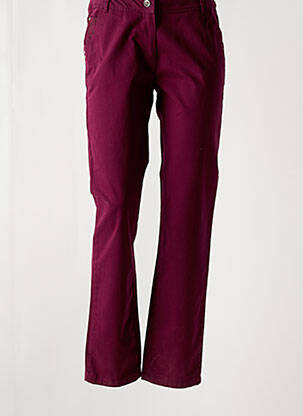 Pantalon drept închidere cu fermoar sub clapetă cu nasturi violet JAC JAC femeie