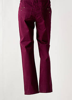 Pantalon drept închidere cu fermoar sub clapetă cu nasturi violet JAC JAC femeie