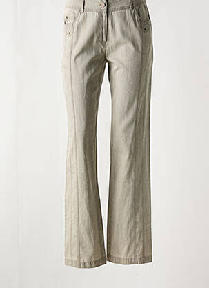Pantalon drept talie elastică gri AGATHE & LOUISE femeie
