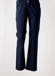 Pantalon drept închidere cu fermoar sub clapetă cu nasturi albastru JAC JAC femme