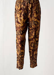 Pantalon drept talie elastică maro GARUDA GARUZO femme