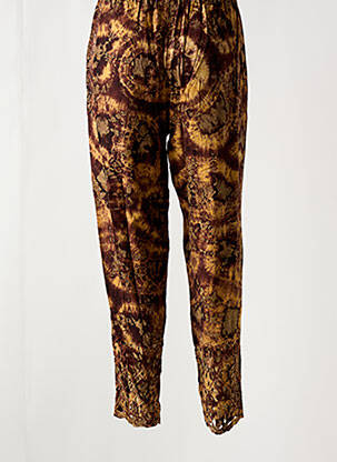 Pantalon drept talie elastică maro GARUDA GARUZO femeie