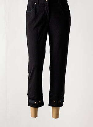 Pantalon 7/8 închidere cu fermoar sub clapetă cu nasturi negru JAC JAC femeie