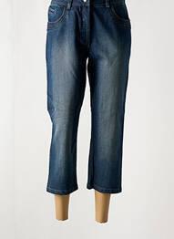 Pantalon trei sferturi croială dreaptă albastru JAC JAC femme