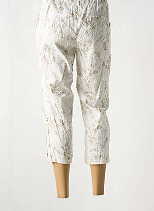 Pantalon trei sferturi buzunare alb JAC JAC femeie