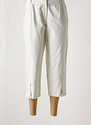 Pantalon trei sferturi buzunare alb JAC JAC femeie