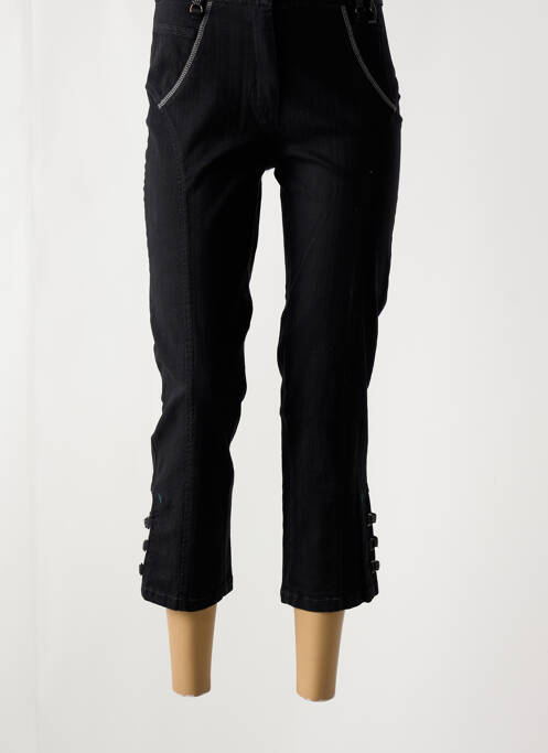 Pantalon trei sferturi croială dreaptă negru JAC JAC femme