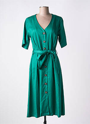 Rochie midi mâneci scurte mâneci scurte verde ZILCH femeie
