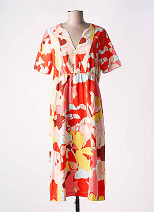 Rochie midi imprimeu floral mâneci scurte portocalie WHITE STUFF femeie