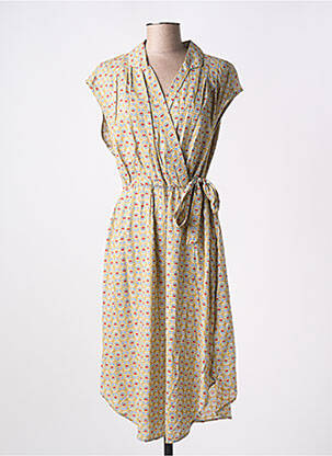 Rochie midi imprimeu fantezie mâneci scurte bej BLUTSGESCHWISTER femeie
