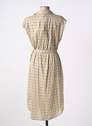 Rochie midi imprimeu fantezie mâneci scurte bej BLUTSGESCHWISTER femeie