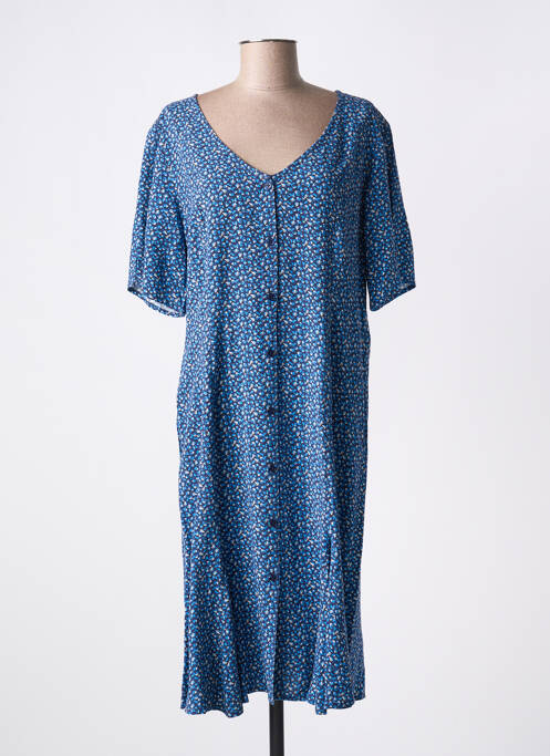 Rochie midi imprimeu fantezie mâneci scurte albastru CREAM femme