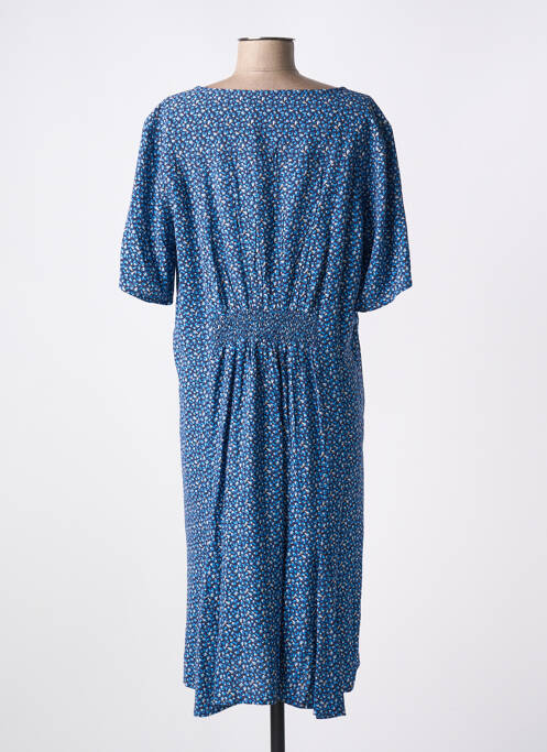 Rochie midi imprimeu fantezie mâneci scurte albastru CREAM femme