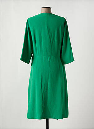 Rochie midi mâneci 3/4 mâneci 3/4 verde TOUPY femeie