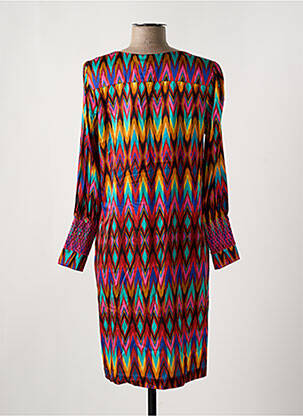 Rochie midi imprimeu fantezie mâneci lungi roz JOYCE & GIRLS femeie