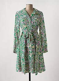 Rochie midi imprimeu floral mâneci lungi verde ATTIC AND BARN femme