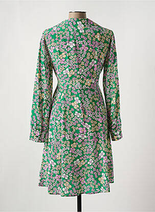 Rochie midi imprimeu floral mâneci lungi verde ATTIC AND BARN femeie