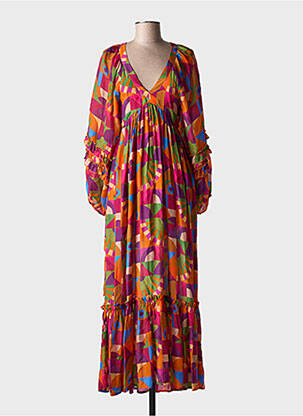 Rochie lungă mâneci lungi mâneci lungi roz CHICOSOLEIL femeie