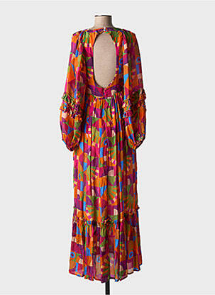 Rochie lungă mâneci lungi mâneci lungi roz CHICOSOLEIL femeie