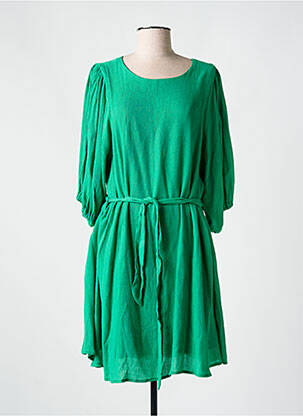Rochie midi mâneci 3/4 mâneci 3/4 verde GRACE & MILA femeie