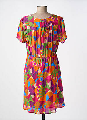Rochie scurtă mâneci scurte mâneci scurte portocalie CHICOSOLEIL femeie