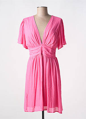 Rochie midi mâneci scurte mâneci scurte roz LILI & LALA femeie