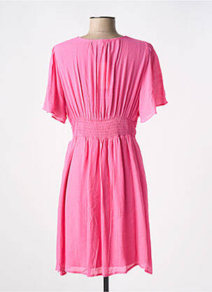 Rochie midi mâneci scurte mâneci scurte roz LILI & LALA femeie