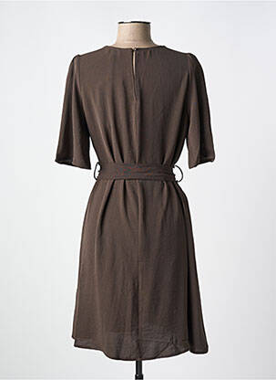 Rochie midi mâneci scurte mâneci scurte maro GRACE & MILA femeie