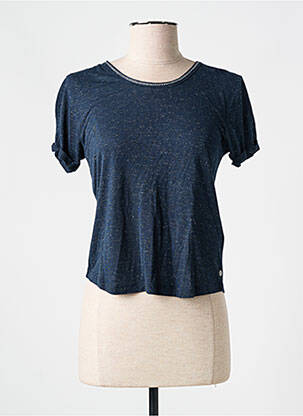 Tricou elasticitate mâneci scurte albastru #144894 femeie
