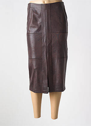 Fustă midi maro EVA KAYAN femeie